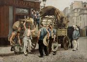 Louis Carrier-Belleuse Porteurs de farine. Scxne parisienne (Flour carriers. Scene from Paris). Spain oil painting artist